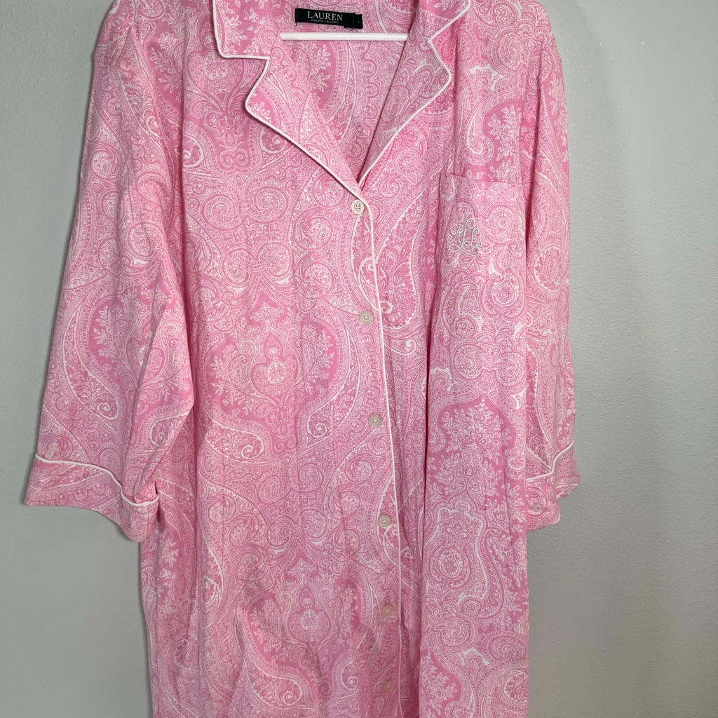 Ralph Lauren Pink Paisley Women's Nightgown Nwt 1x